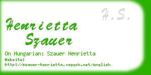 henrietta szauer business card